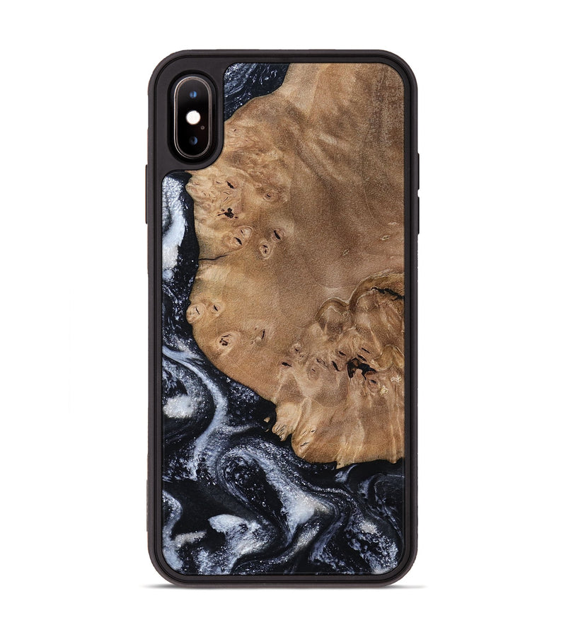 iPhone Xs Max Wood Phone Case - Mila (Black & White, 800091)