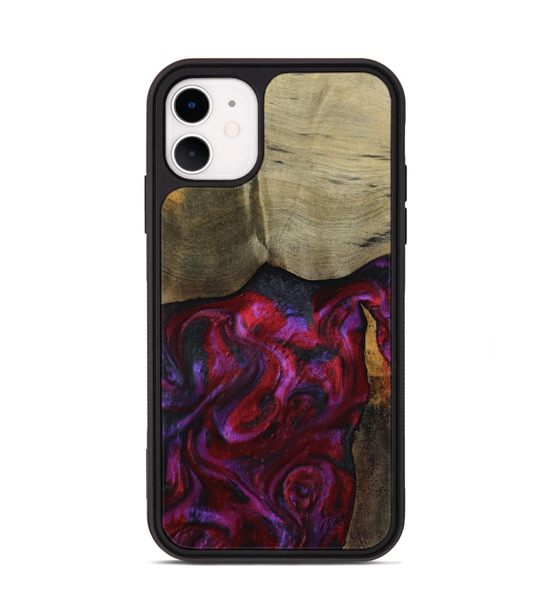 iPhone 11 Wood Phone Case - Deven (Red, 800092)