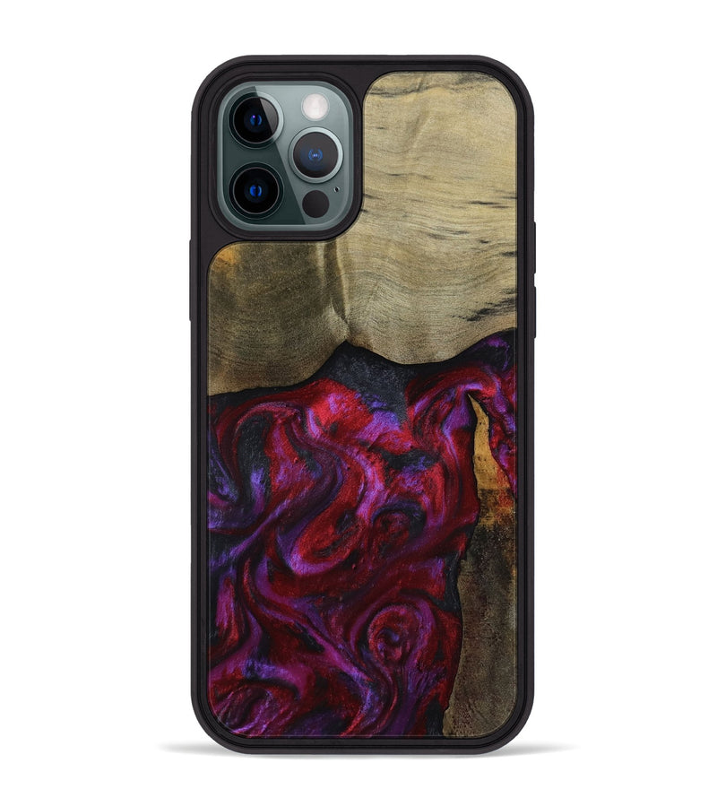 iPhone 12 Pro Max Wood Phone Case - Deven (Red, 800092)