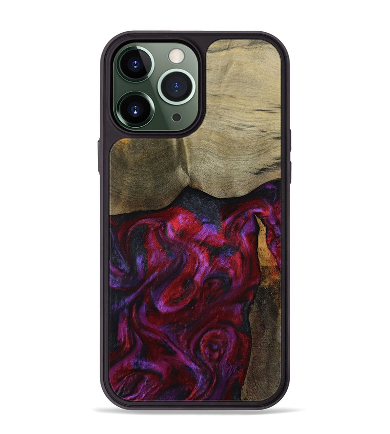 iPhone 13 Pro Max Wood Phone Case - Deven (Red, 800092)