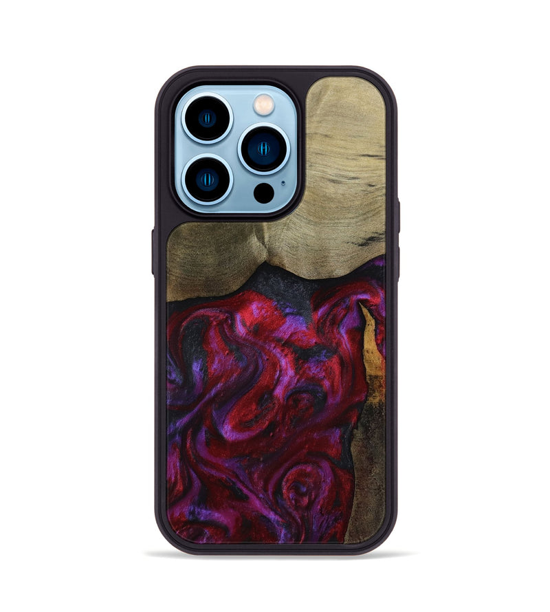 iPhone 14 Pro Wood Phone Case - Deven (Red, 800092)