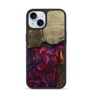 iPhone 15 Wood Phone Case - Deven (Red, 800092)