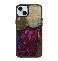 iPhone 15 Plus Wood Phone Case - Deven (Red, 800092)