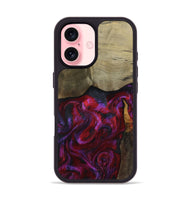 iPhone 16 Wood Phone Case - Deven (Red, 800092)