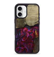 iPhone 16 Plus Wood Phone Case - Deven (Red, 800092)