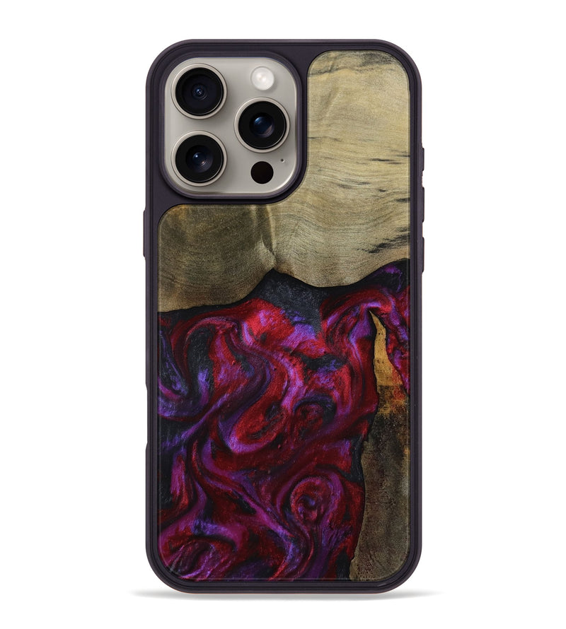 iPhone 16 Pro Max Wood Phone Case - Deven (Red, 800092)