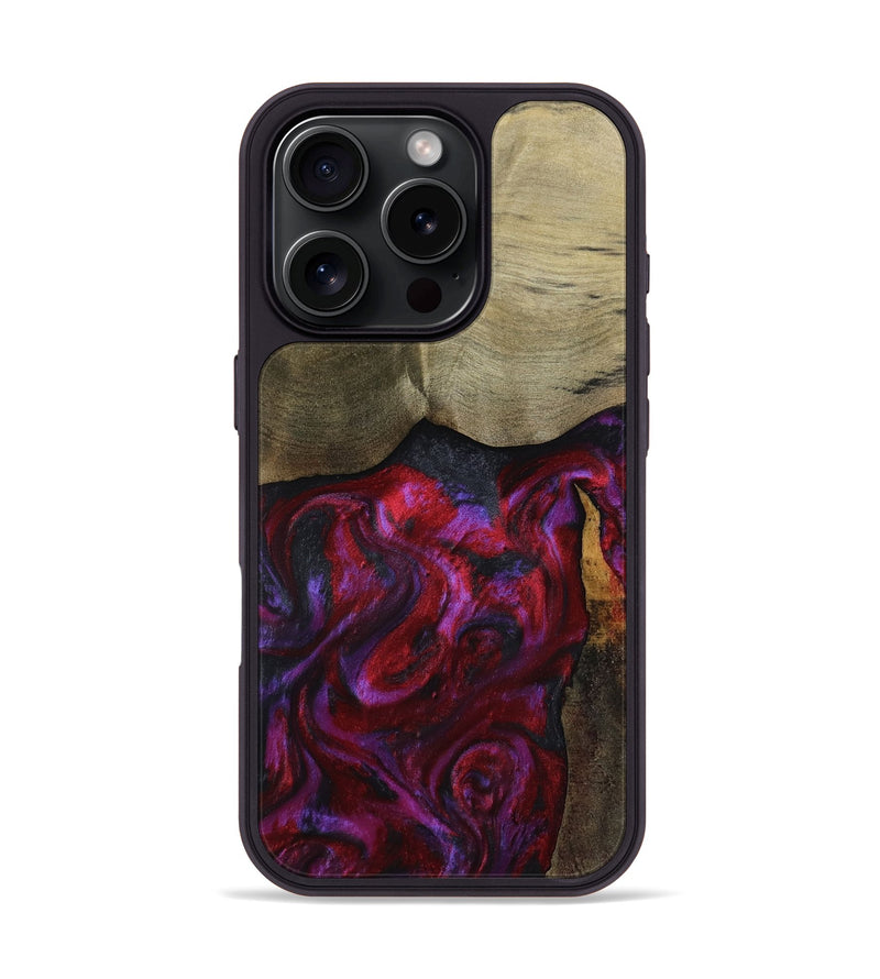 iPhone 16 Pro Wood Phone Case - Deven (Red, 800092)
