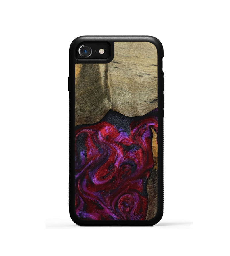 iPhone SE Wood Phone Case - Deven (Red, 800092)