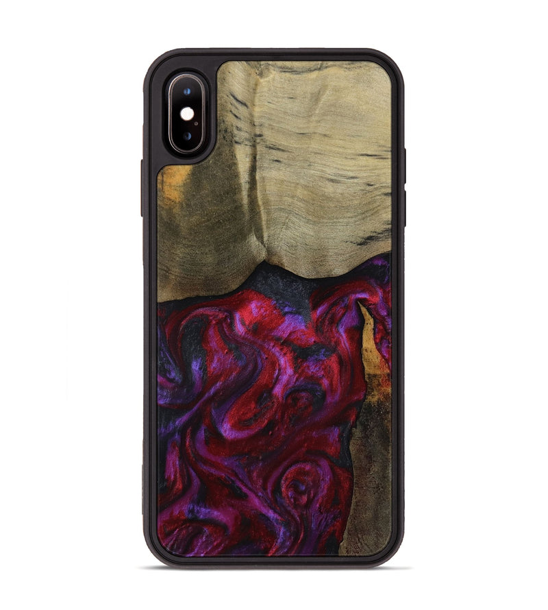 iPhone Xs Max Wood Phone Case - Deven (Red, 800092)