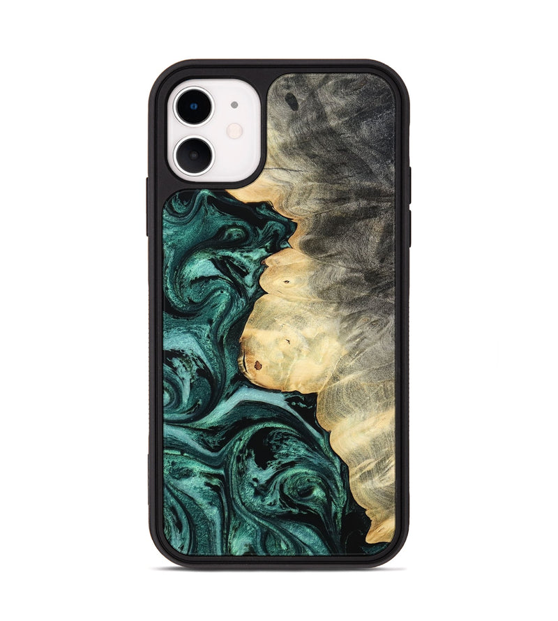 iPhone 11 Wood Phone Case - Adela (Green, 800093)