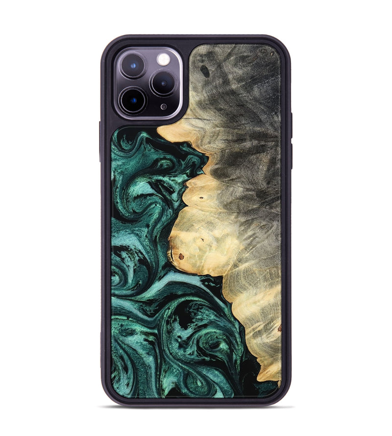 iPhone 11 Pro Max Wood Phone Case - Adela (Green, 800093)