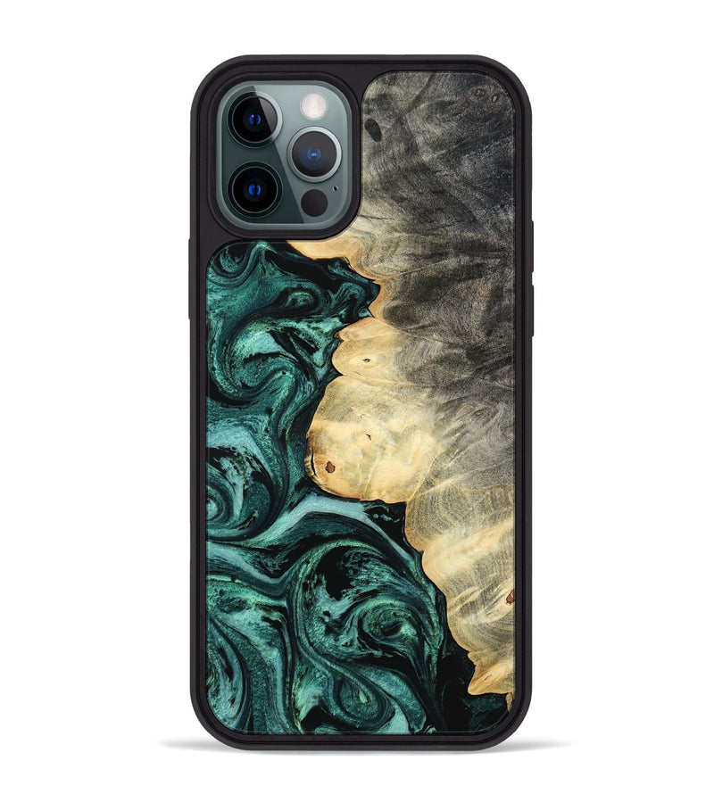 iPhone 12 Pro Max Wood Phone Case - Adela (Green, 800093)