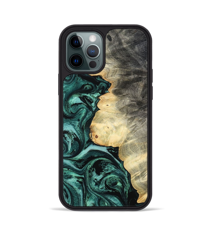 iPhone 12 Pro Wood Phone Case - Adela (Green, 800093)