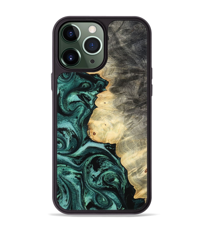 iPhone 13 Pro Max Wood Phone Case - Adela (Green, 800093)