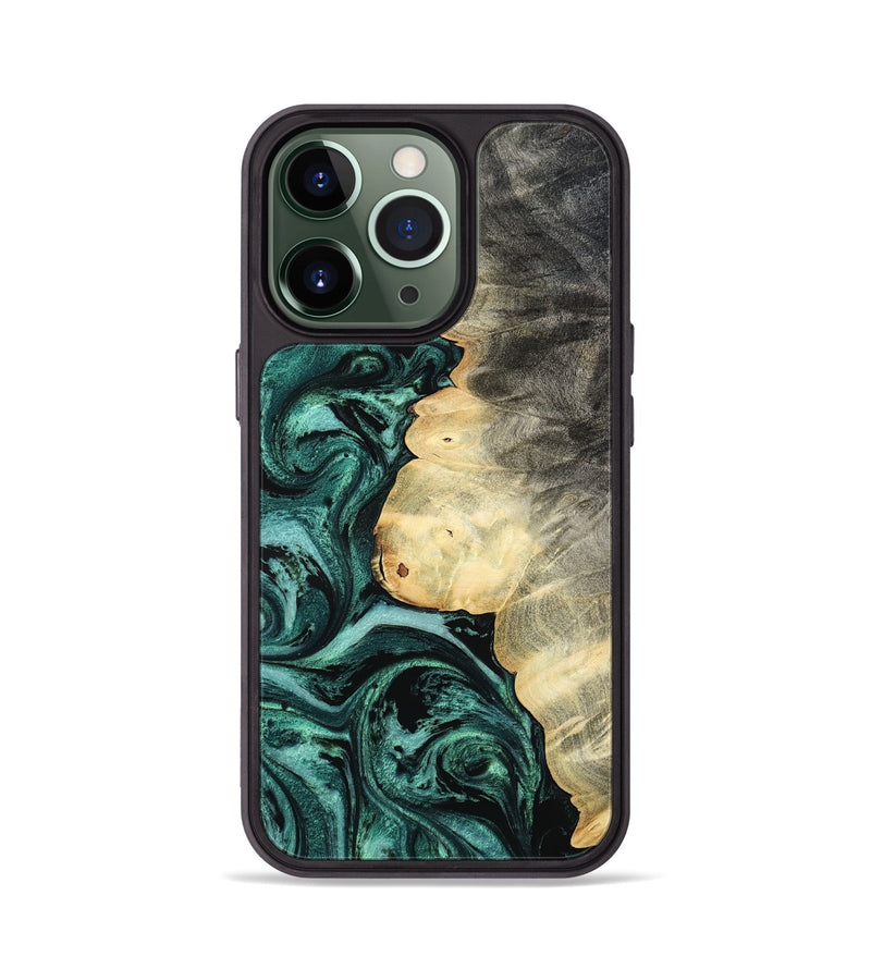 iPhone 13 Pro Wood Phone Case - Adela (Green, 800093)