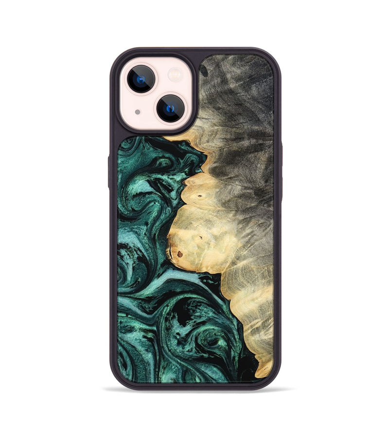 iPhone 14 Wood Phone Case - Adela (Green, 800093)