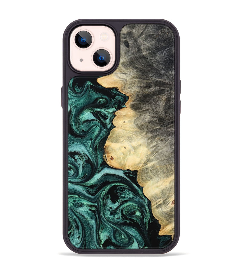 iPhone 14 Plus Wood Phone Case - Adela (Green, 800093)