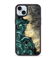 iPhone 15 Plus Wood Phone Case - Adela (Green, 800093)