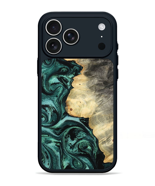 iPhone 17 Pro Max Wood Phone Case - Adela (Green, 800093)