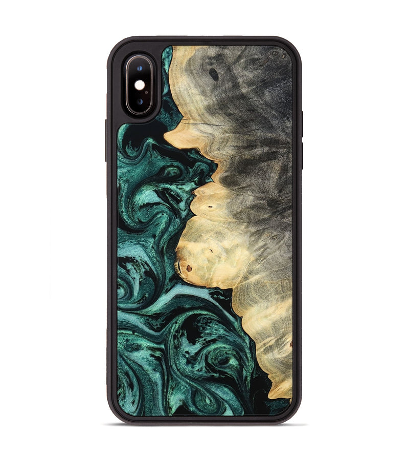 iPhone Xs Max Wood Phone Case - Adela (Green, 800093)