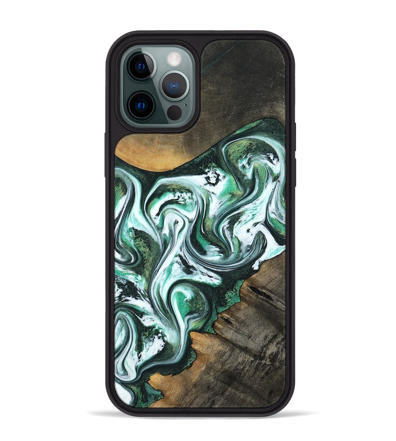 iPhone 12 Pro Max Wood Phone Case - Philip (Green, 800094)