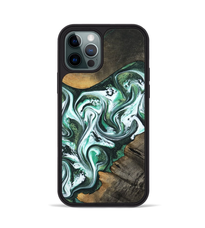 iPhone 12 Pro Wood Phone Case - Philip (Green, 800094)