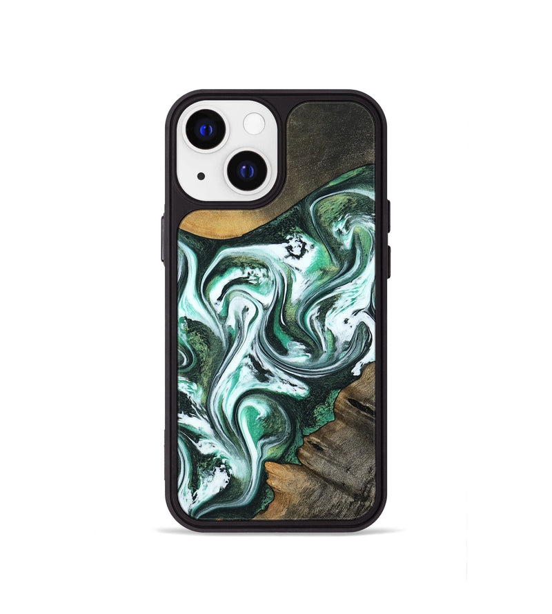 iPhone 13 mini Wood Phone Case - Philip (Green, 800094)