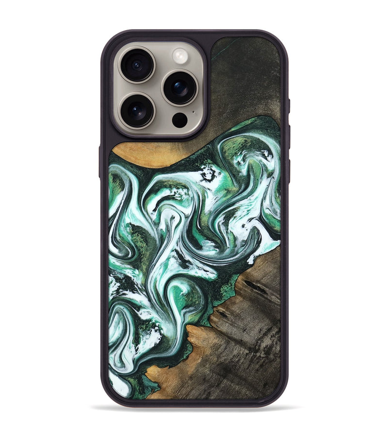 iPhone 15 Pro Max Wood Phone Case - Philip (Green, 800094)