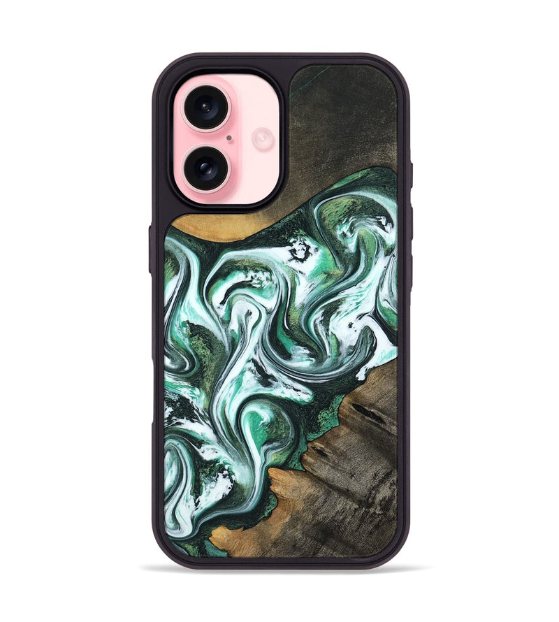 iPhone 16 Wood Phone Case - Philip (Green, 800094)