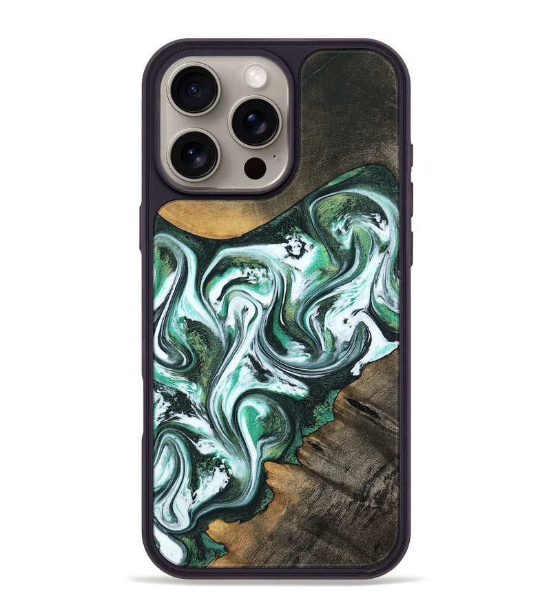 iPhone 16 Pro Max Wood Phone Case - Philip (Green, 800094)