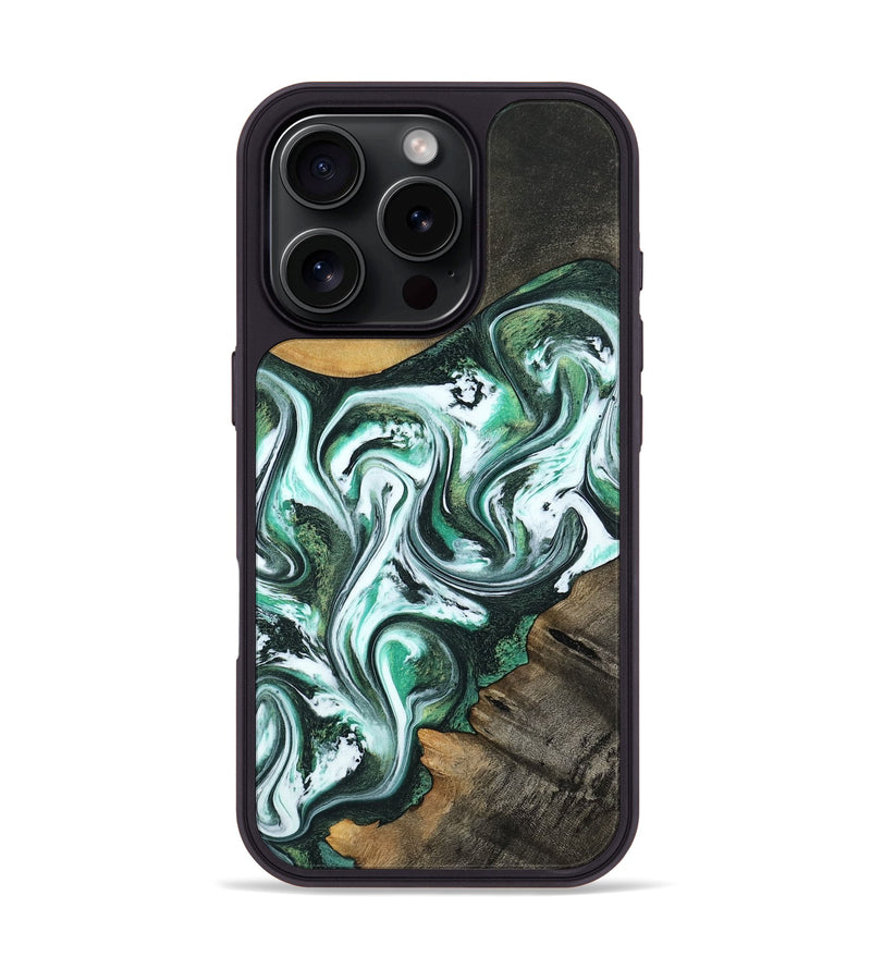 iPhone 16 Pro Wood Phone Case - Philip (Green, 800094)