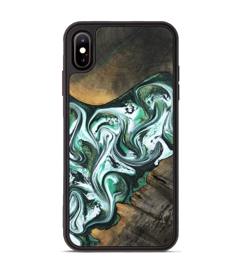 iPhone Xs Max Wood Phone Case - Philip (Green, 800094)