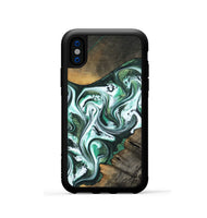 iPhone Xs Wood Phone Case - Philip (Green, 800094)