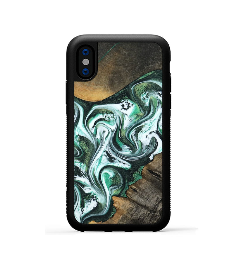 iPhone Xs Wood Phone Case - Philip (Green, 800094)