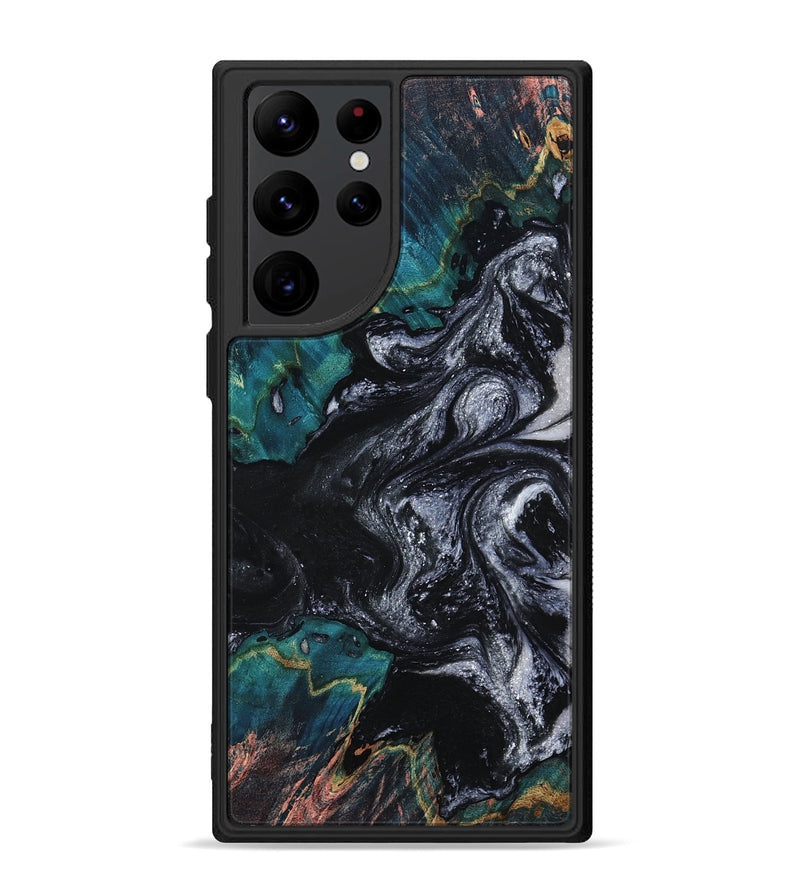 Galaxy S22 Ultra Wood Phone Case - Agatha (Black & White, 800095)