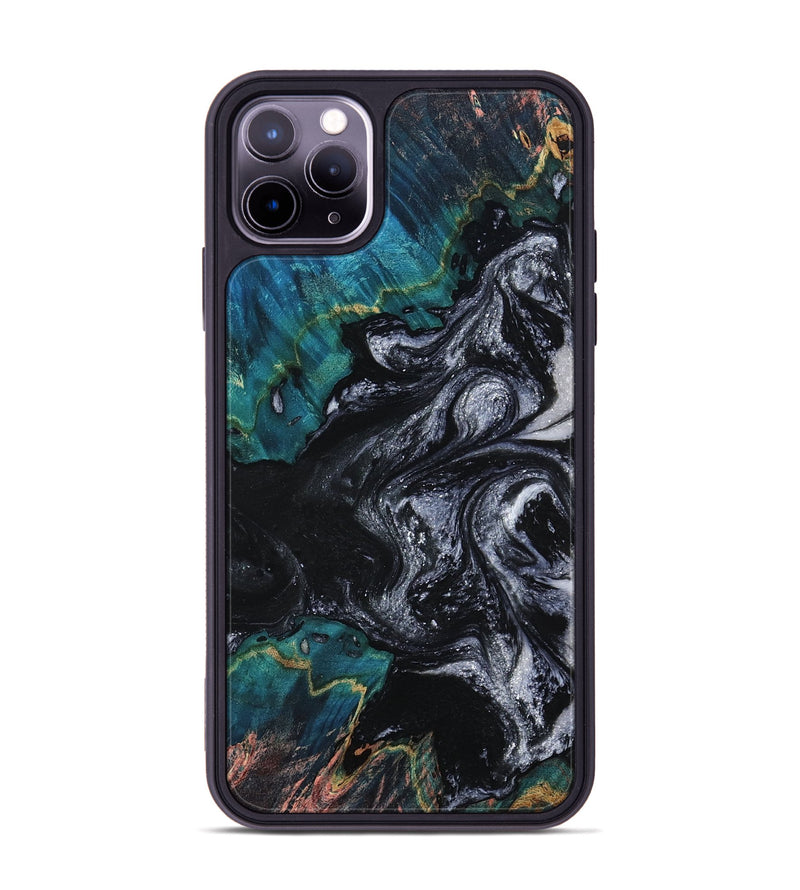 iPhone 11 Pro Max Wood Phone Case - Agatha (Black & White, 800095)