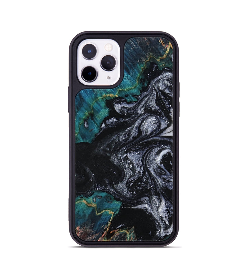 iPhone 11 Pro Wood Phone Case - Agatha (Black & White, 800095)