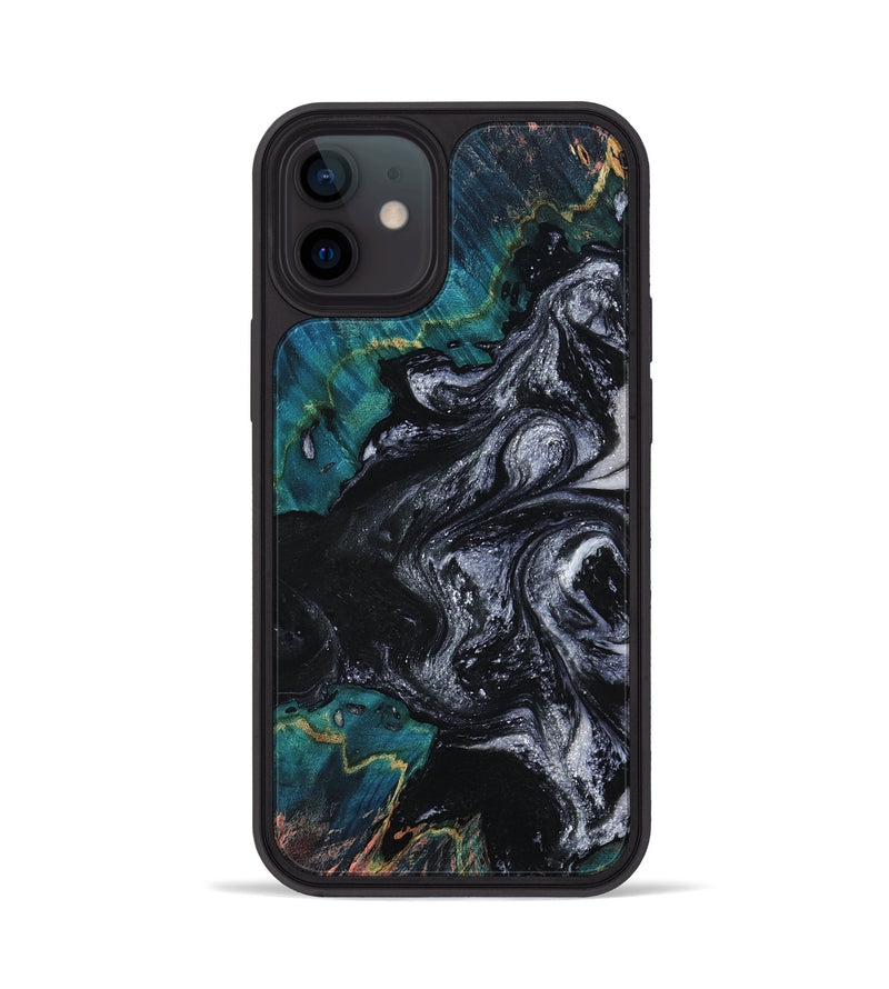 iPhone 12 Wood Phone Case - Agatha (Black & White, 800095)