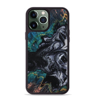 iPhone 13 Pro Max Wood Phone Case - Agatha (Black & White, 800095)