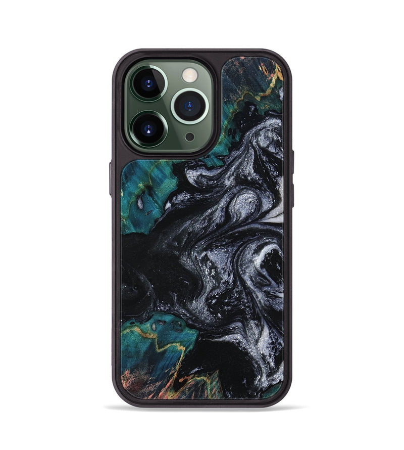 iPhone 13 Pro Wood Phone Case - Agatha (Black & White, 800095)