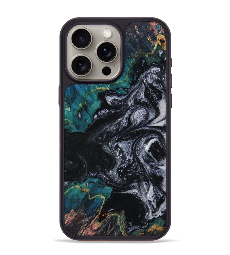 iPhone 15 Pro Max Wood Phone Case - Agatha (Black & White, 800095)