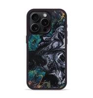 iPhone 15 Pro Wood Phone Case - Agatha (Black & White, 800095)