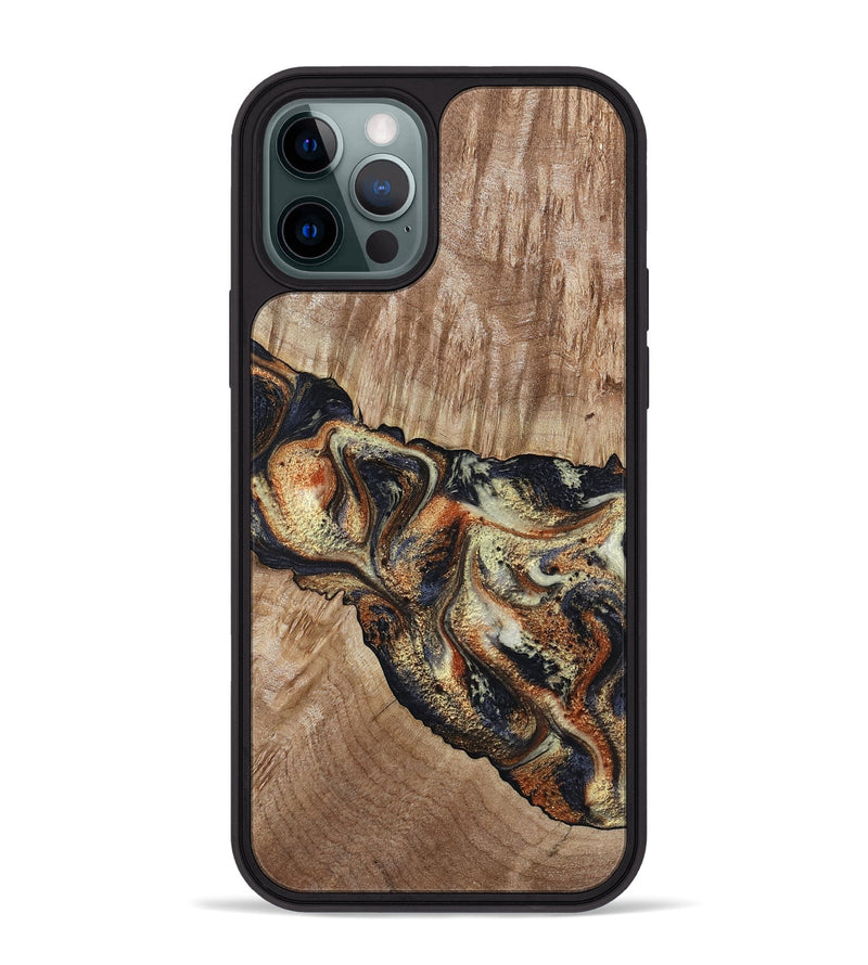 iPhone 12 Pro Max Wood Phone Case - Odin (Black & White, 800096)