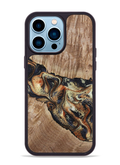 iPhone 14 Pro Max Wood Phone Case - Odin (Black & White, 800096)
