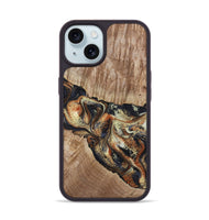 iPhone 15 Wood Phone Case - Odin (Black & White, 800096)