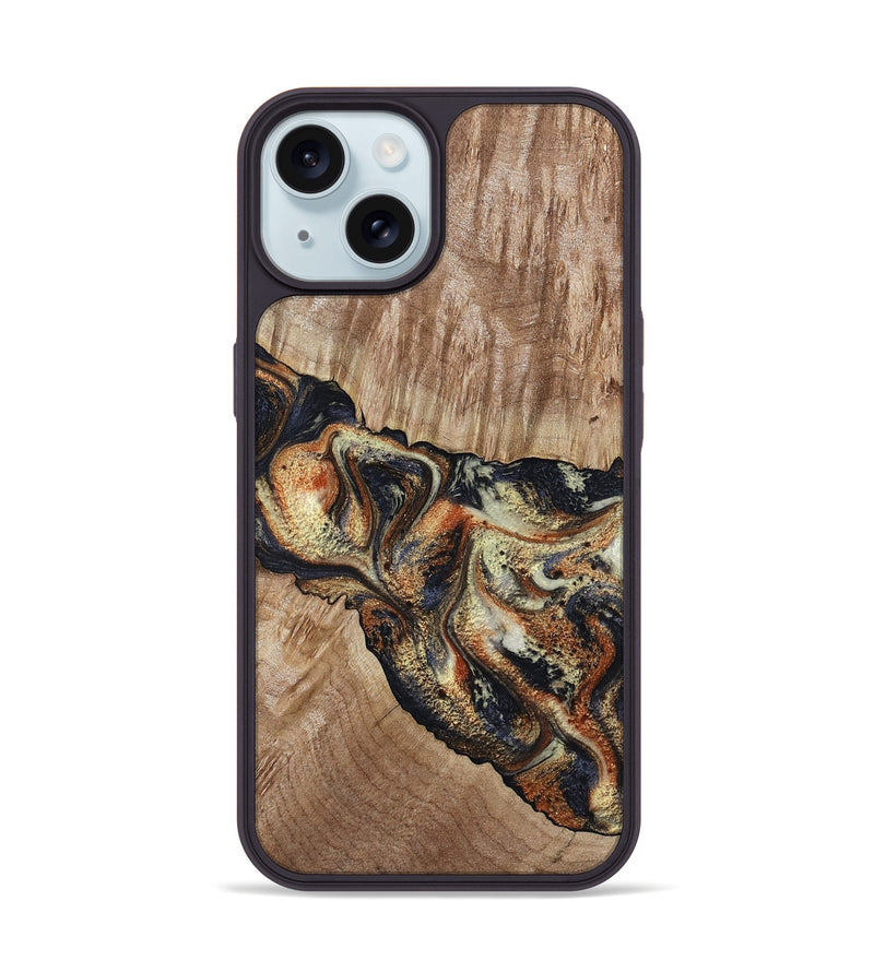 iPhone 15 Wood Phone Case - Odin (Black & White, 800096)