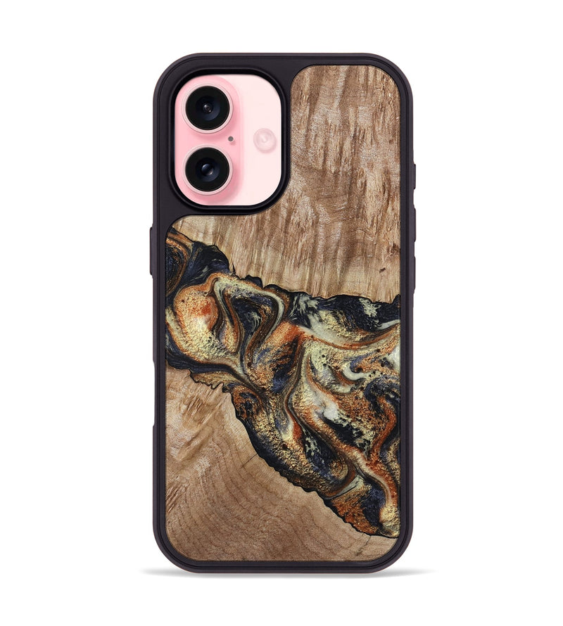 iPhone 16 Wood Phone Case - Odin (Black & White, 800096)