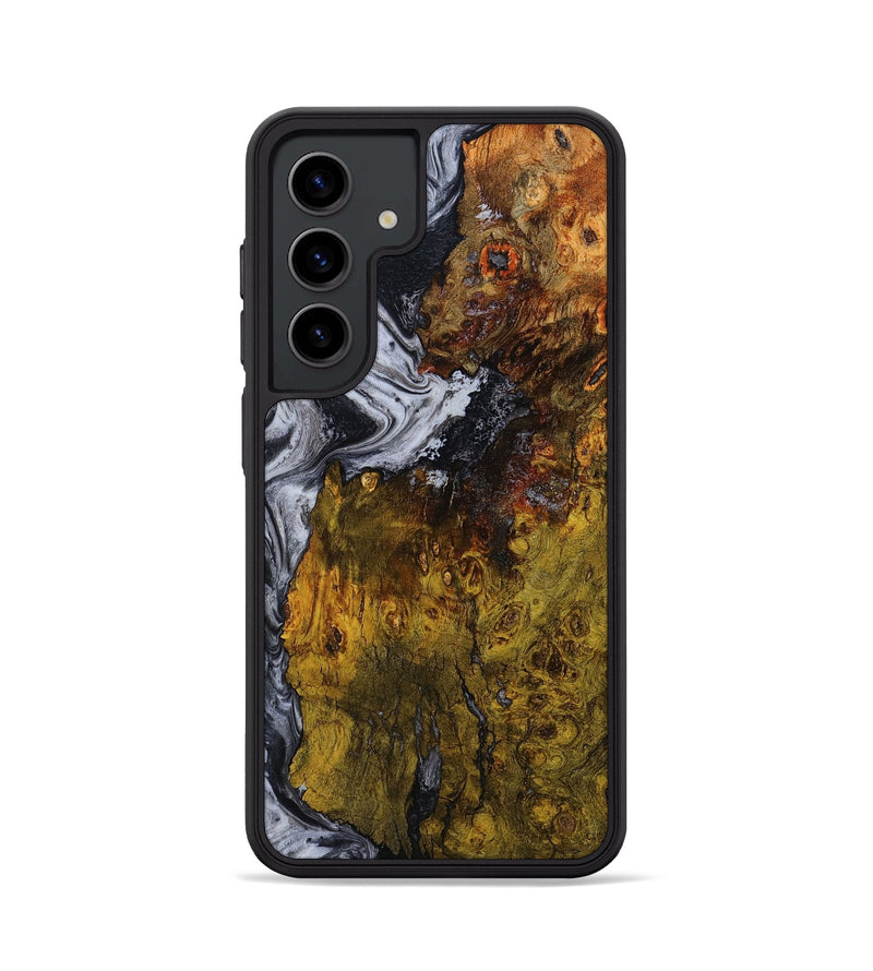 Galaxy S24 Wood Phone Case - Paula (Black & White, 800097)