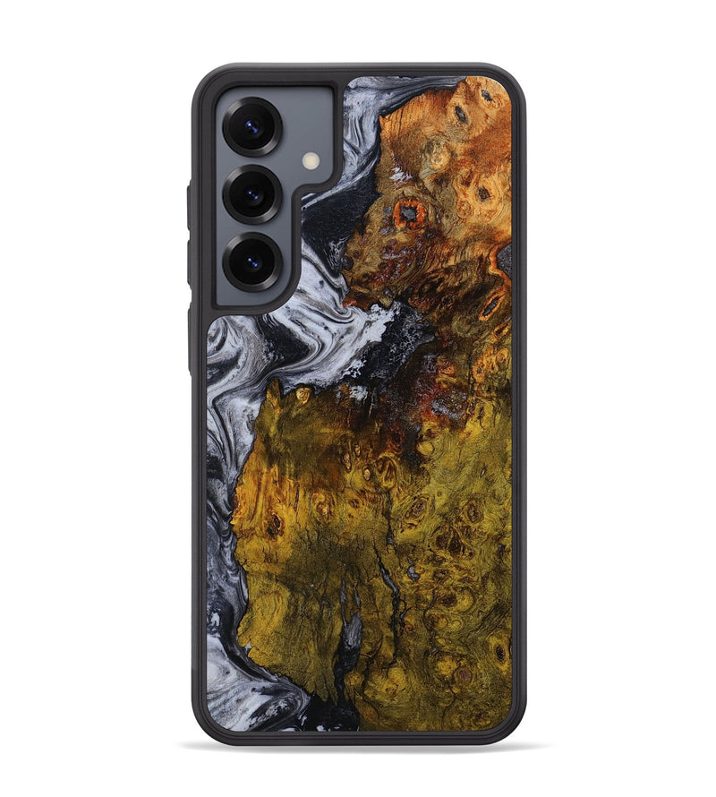 Galaxy S25 Plus Wood Phone Case - Paula (Black & White, 800097)