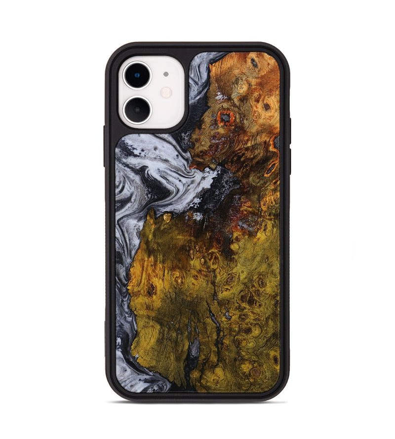 iPhone 11 Wood Phone Case - Paula (Black & White, 800097)